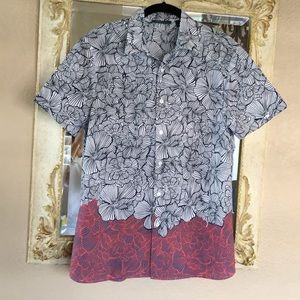 Perry Ellis shirt. Hawaiian style.Navy/white/red.M